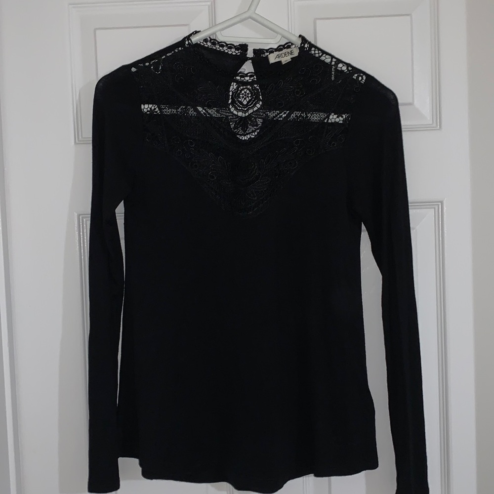 Black top with mesh design